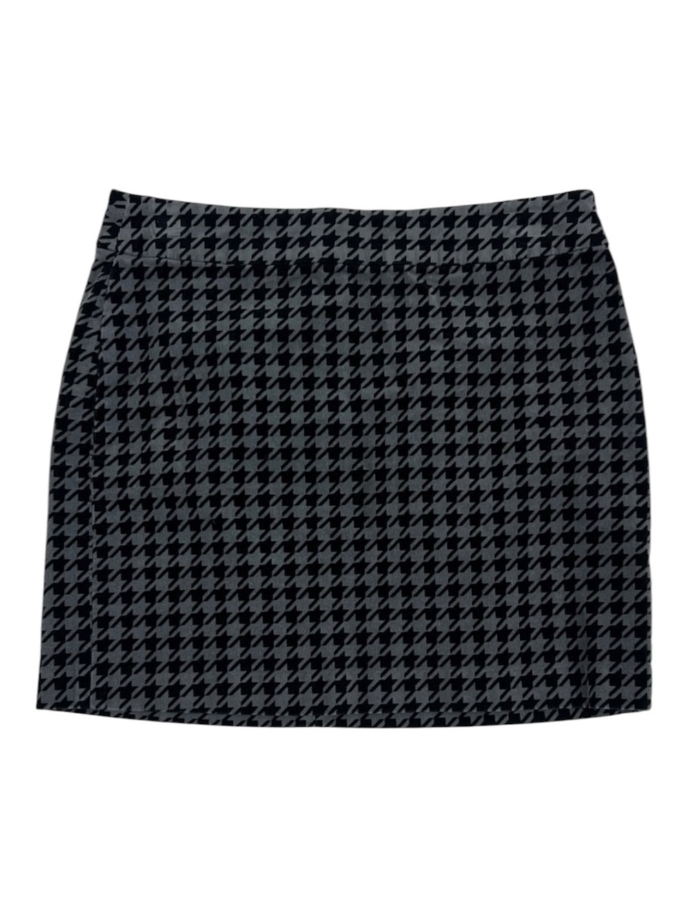 Banana Republic Houndstooth Corduroy A Line Black & Grey Mini Skirt SZ 6